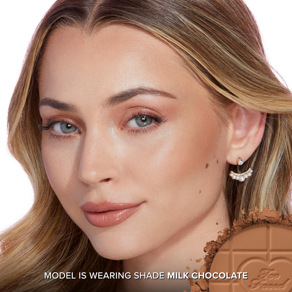 Too Faced powder texture macro highlighting velvety, blendable formula
