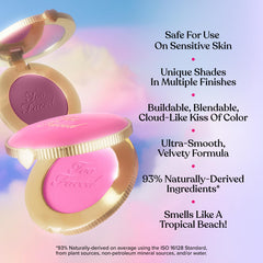 Too Faced open compact swirl of blush showing pigment payoff for buildable color