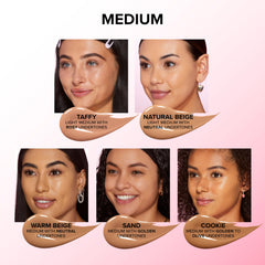 Too Faced concealer applied with sponge showing smooth blending and natural finish