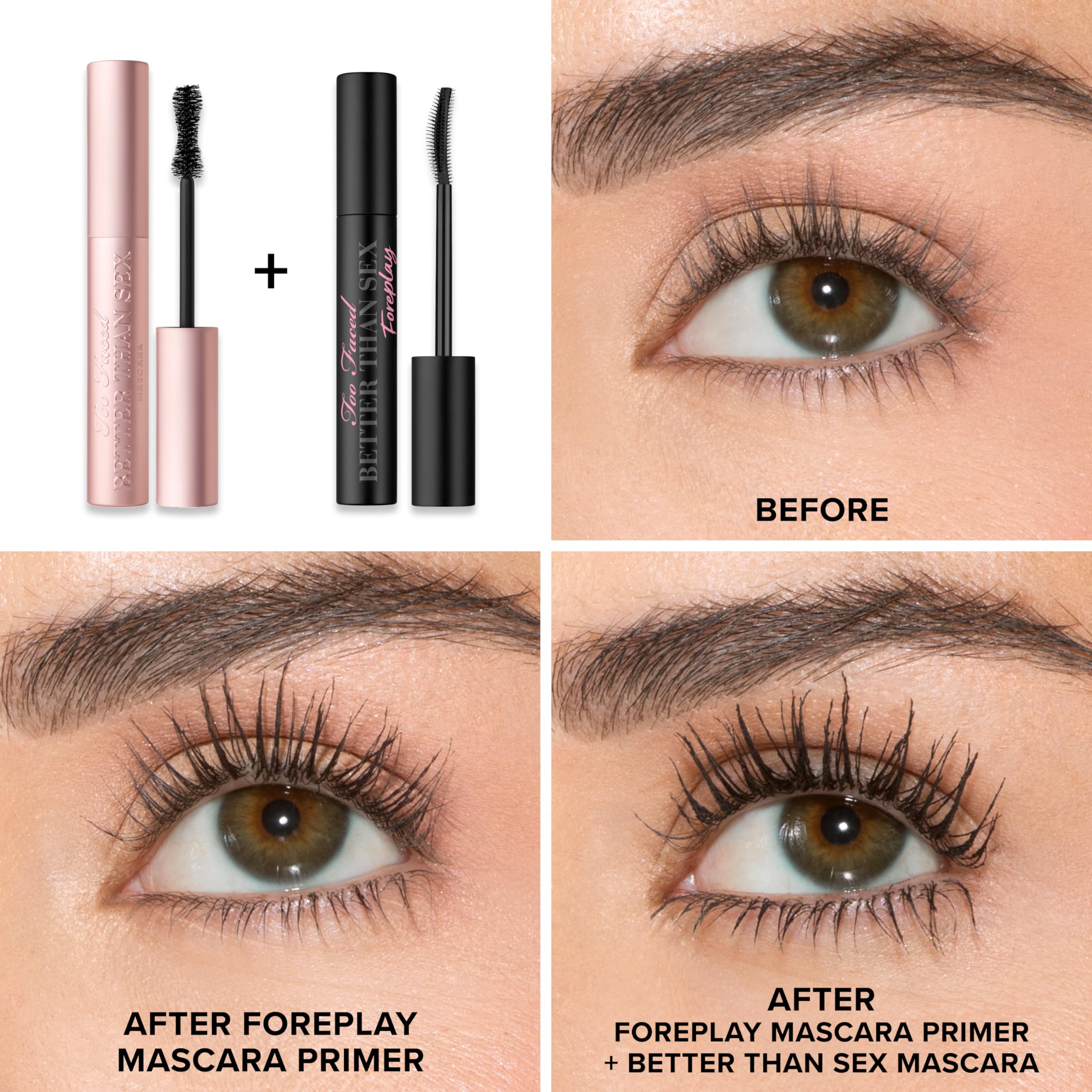 Too Faced Foreplay double-arch crescent brush detail for precise coating