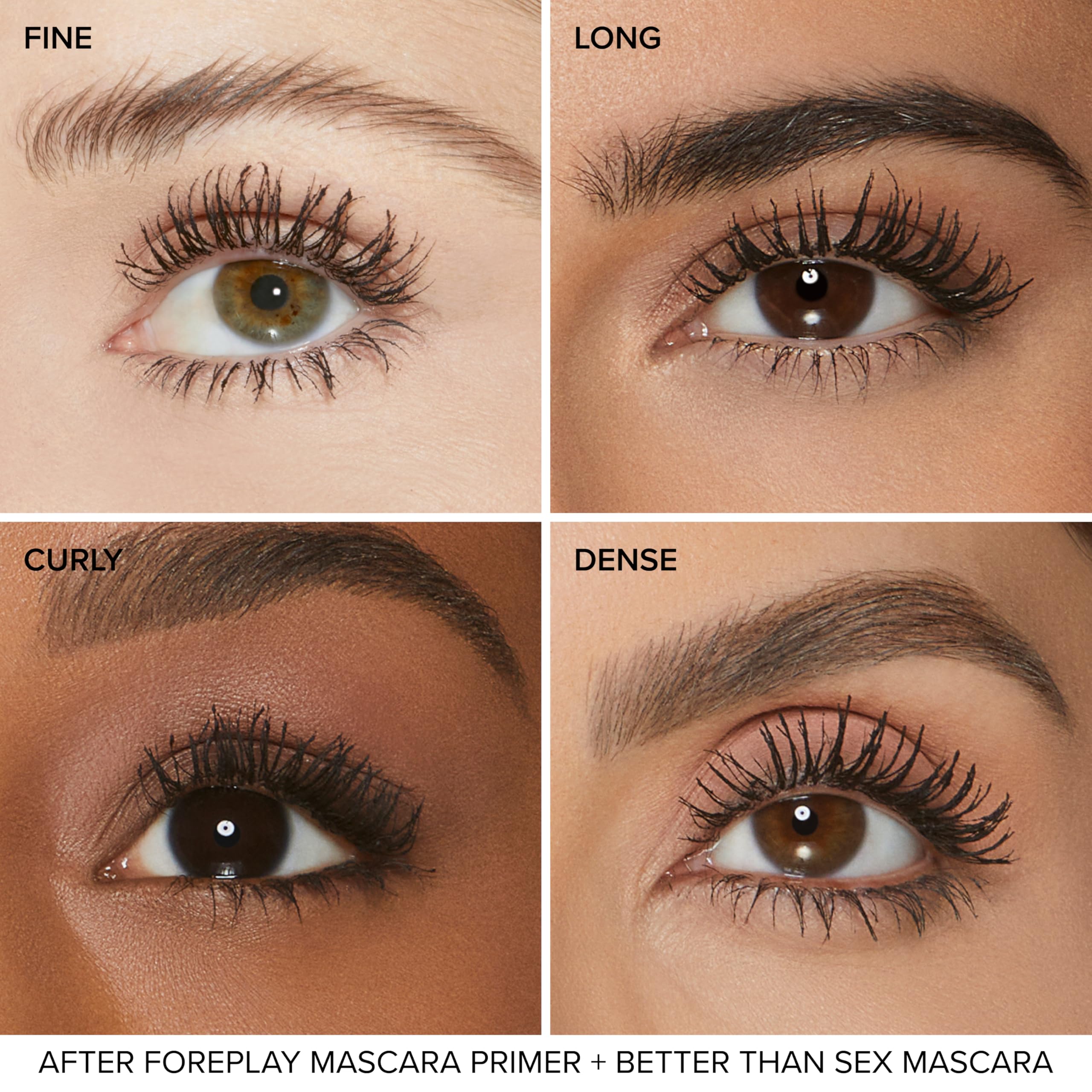 Too Faced Foreplay paired with Better Than Sex mascara to boost volume