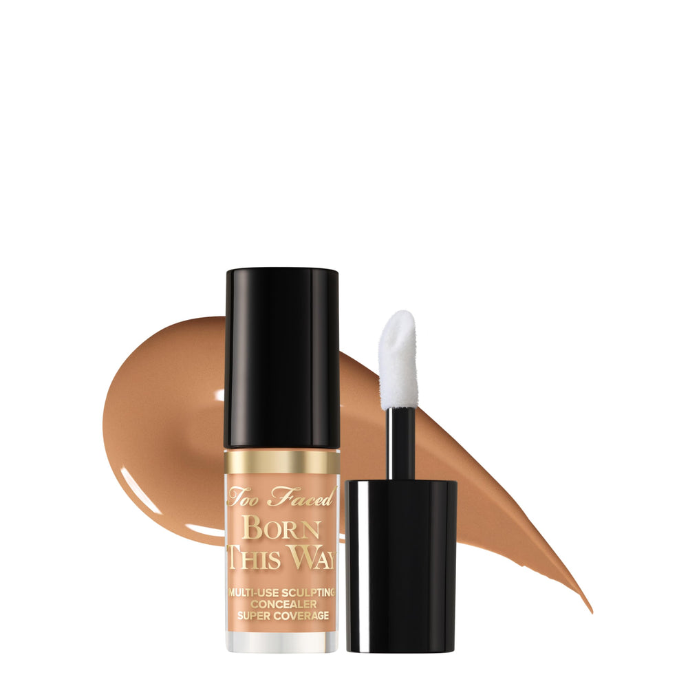 Too Faced product front packaging showing warm beige shade and benefit of full coverage