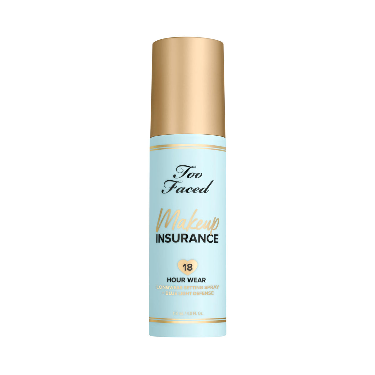 Too Faced front packaging showing product bottle and branding benefits