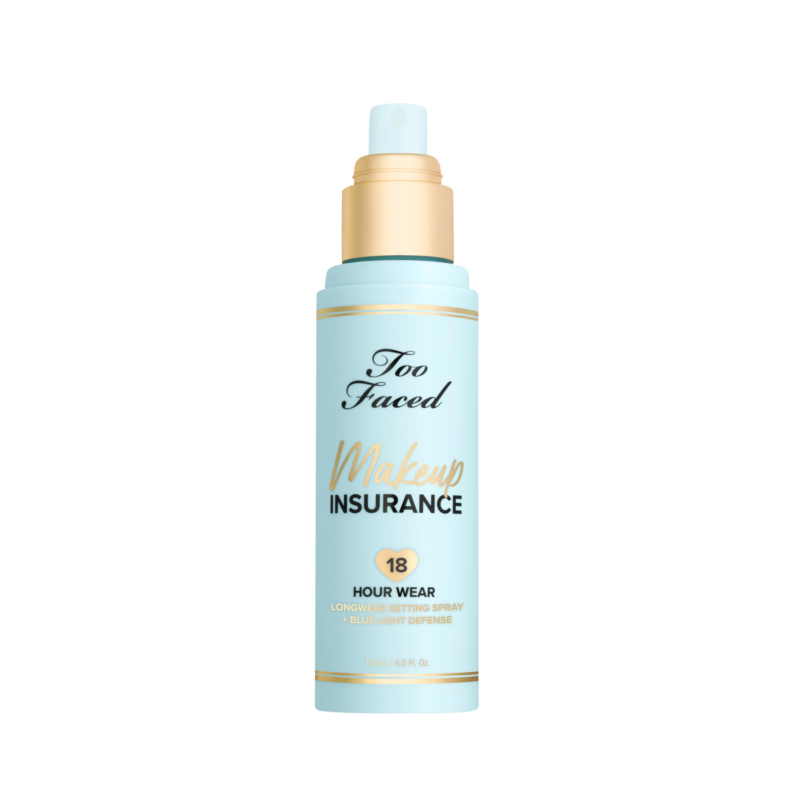 Too Faced bottle in a beach bag conveying travel-friendly hydration