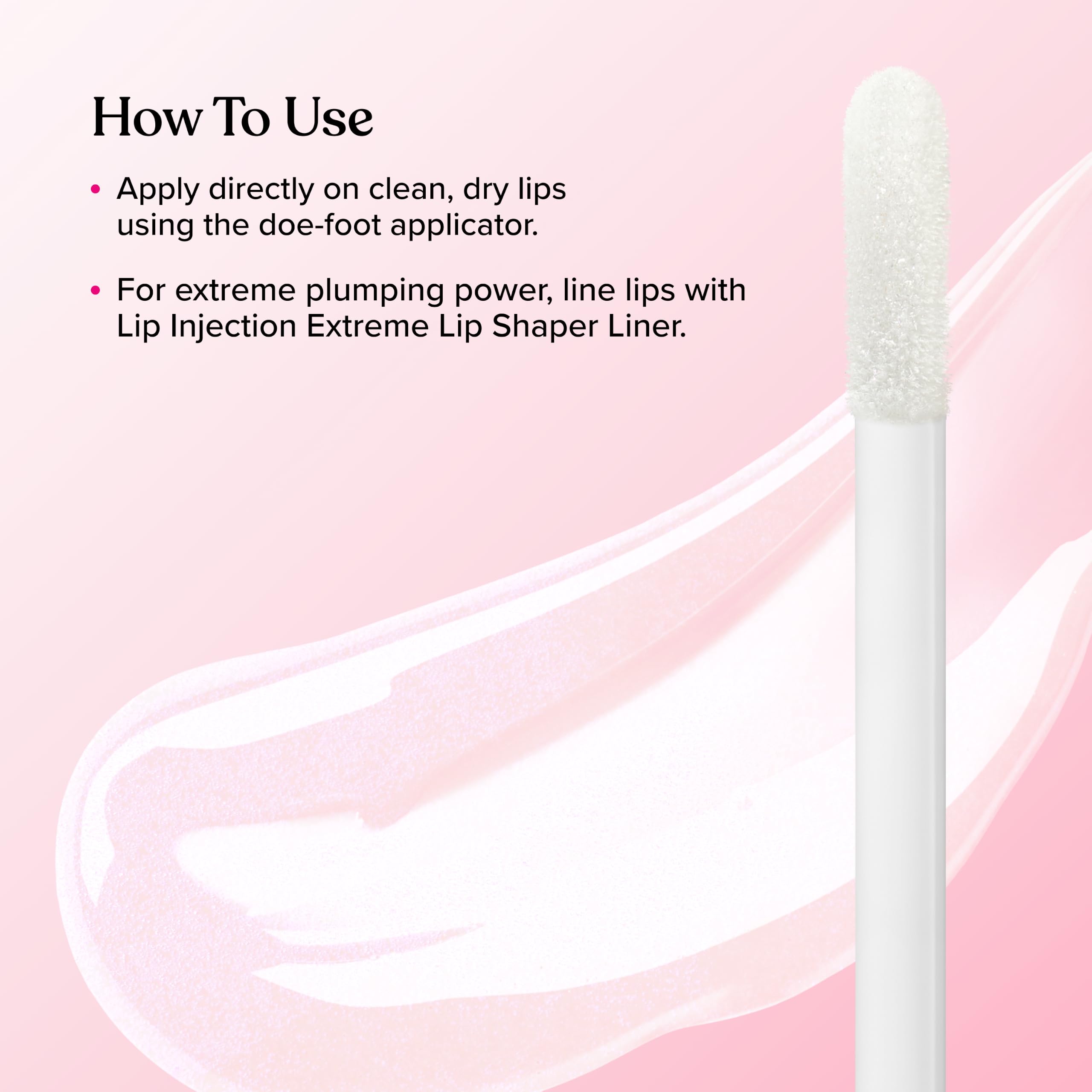 Too Faced lip injection ingredients list closeup showing key hydrating components