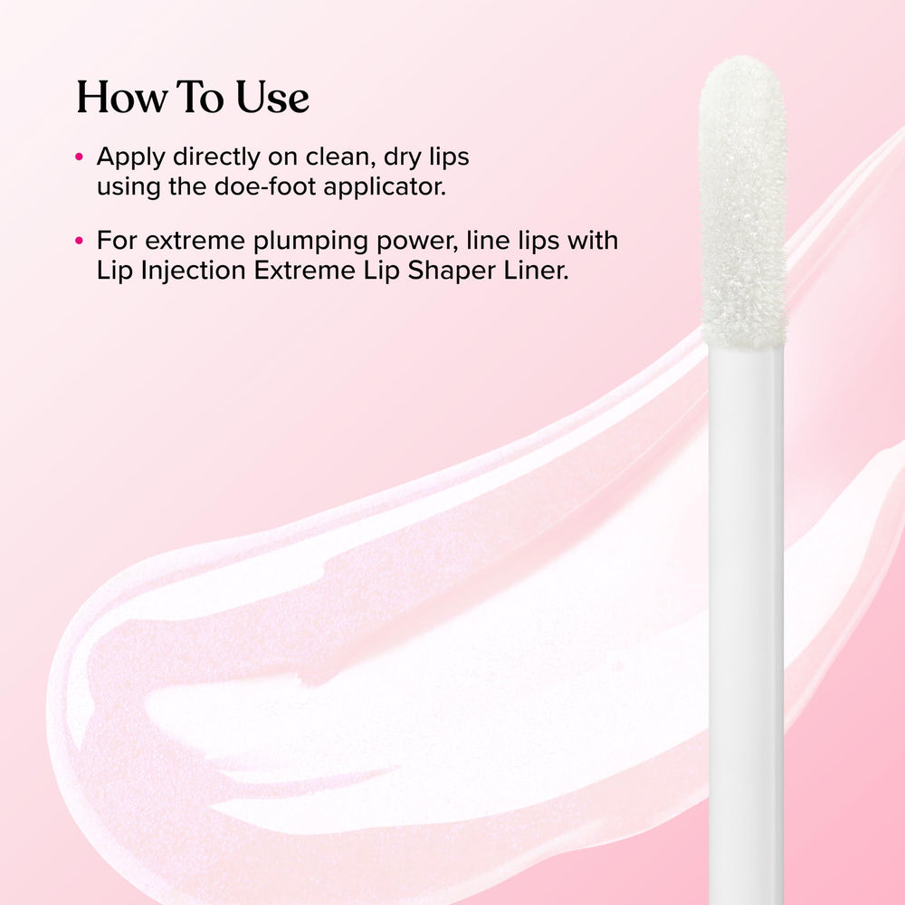 Too Faced lip injection ingredients list closeup showing key hydrating components