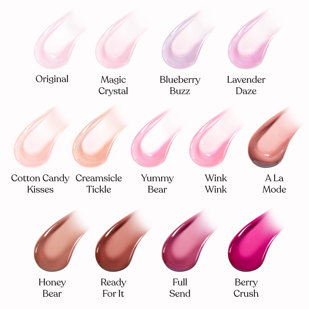 Too Faced lip injection size comparison showing 0.14 fl oz scale for travel