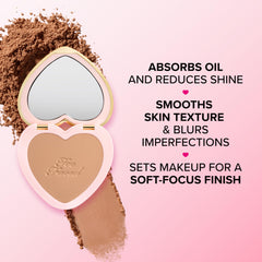 Too Faced powder application with brush demonstrating smooth blend benefit