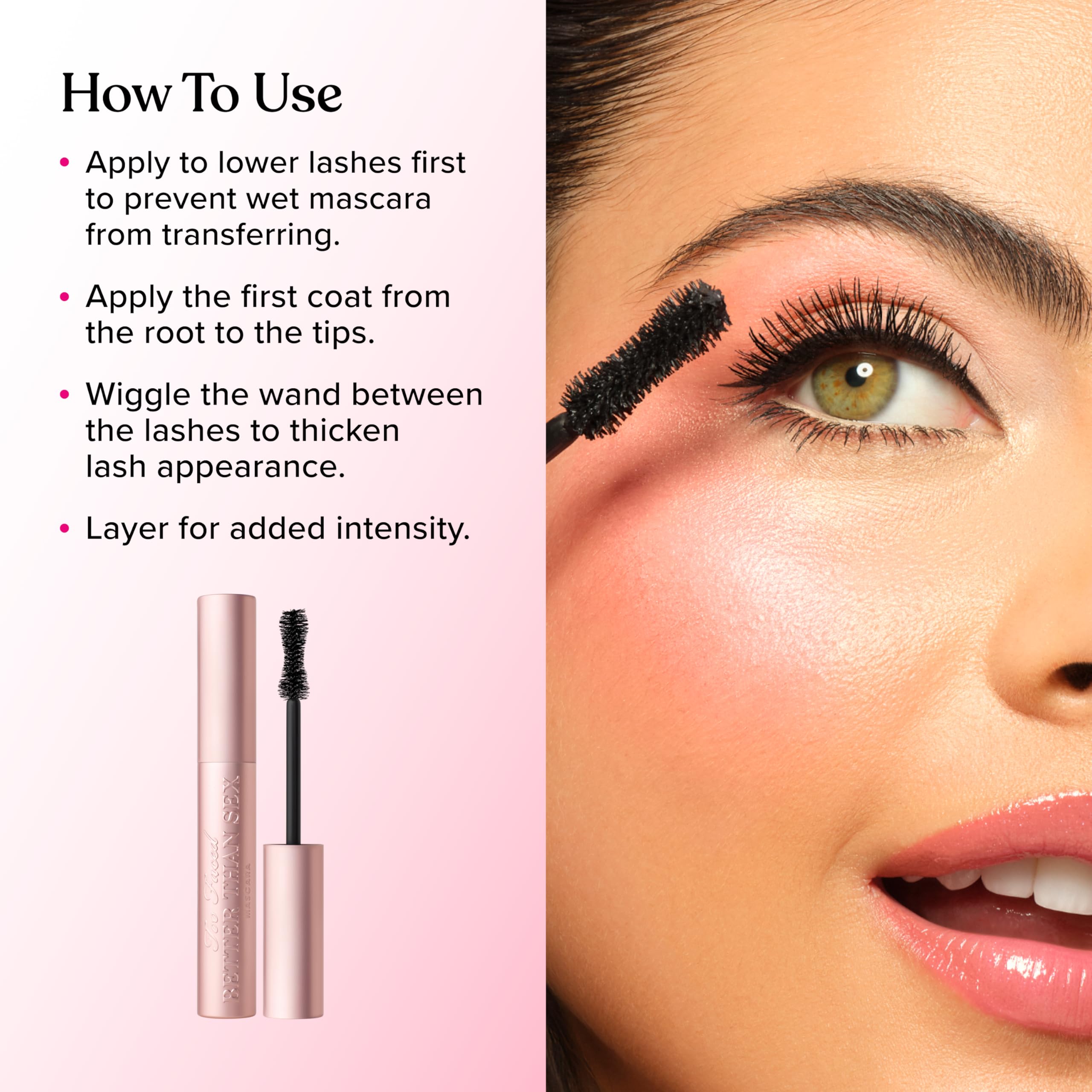 Too Faced travel size held in hand to show compact portability benefit