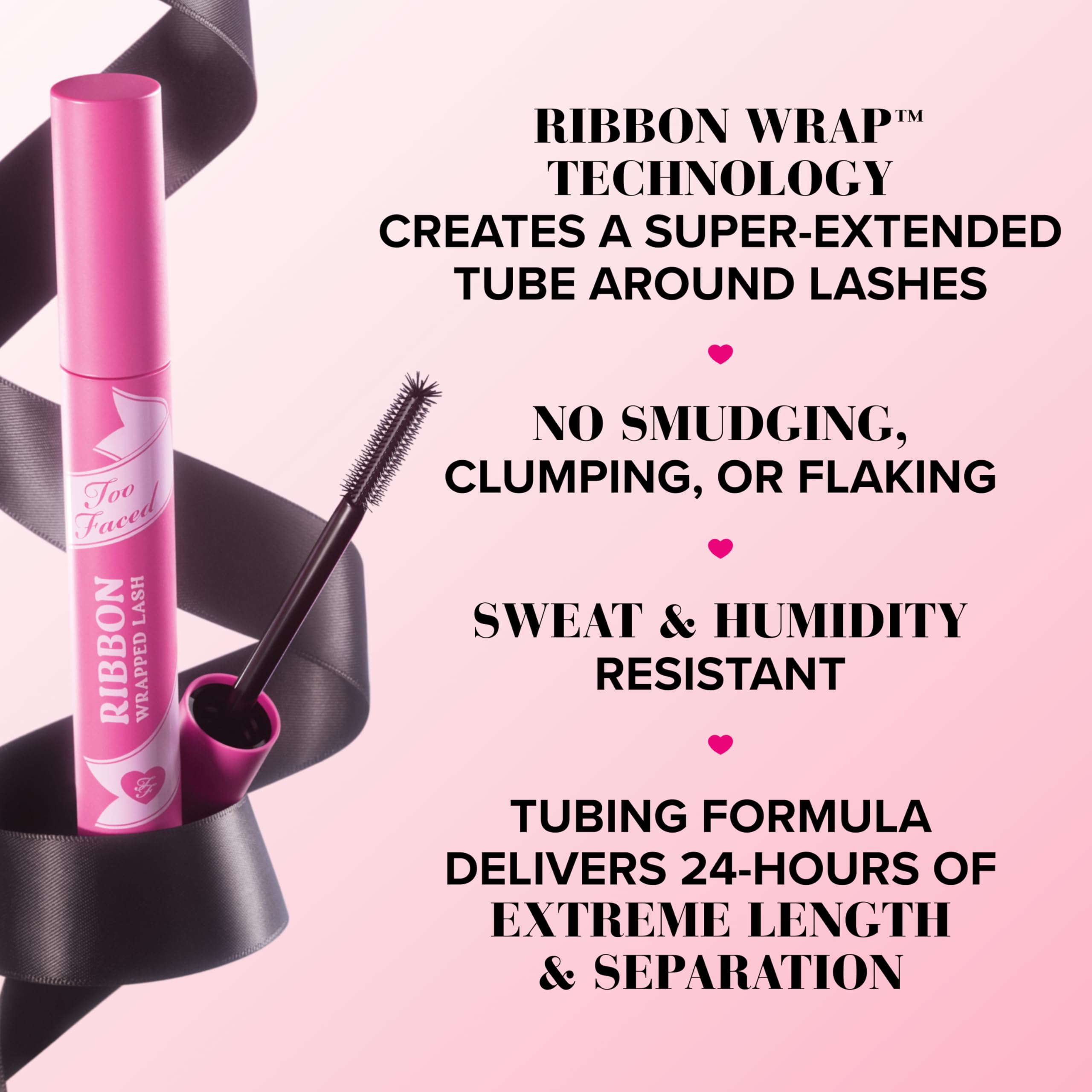 Too Faced open tube detail highlighting tubing formula for long wear