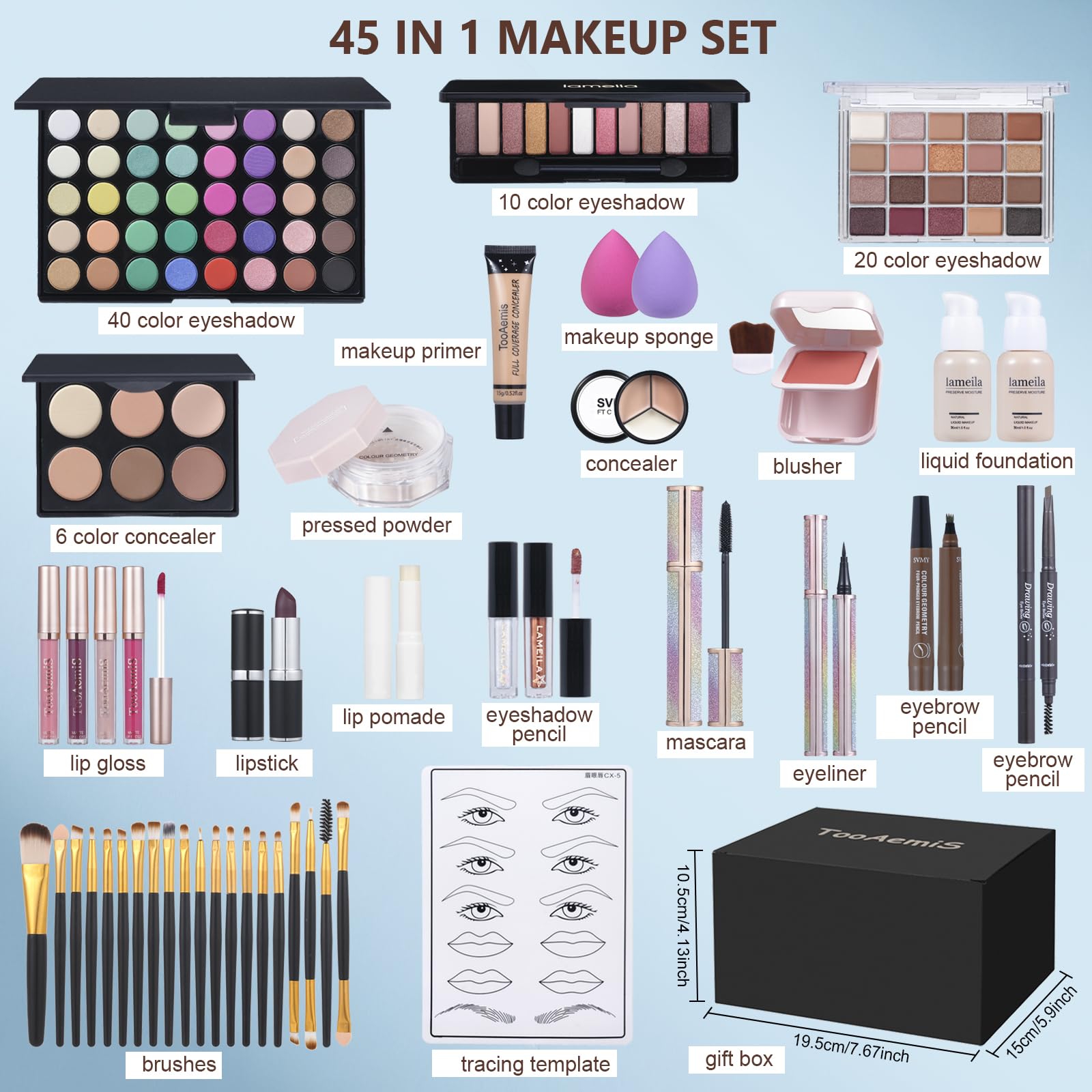 TooAemiS eyeshadow palette close-up revealing varied shades for versatile looks