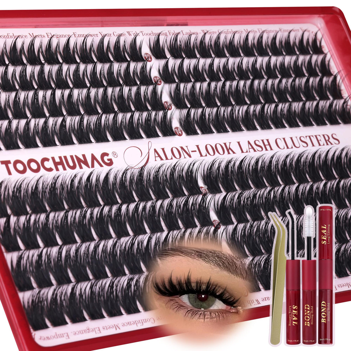 TOOCHUNAG front packaging showing complete lash kit for quick styling