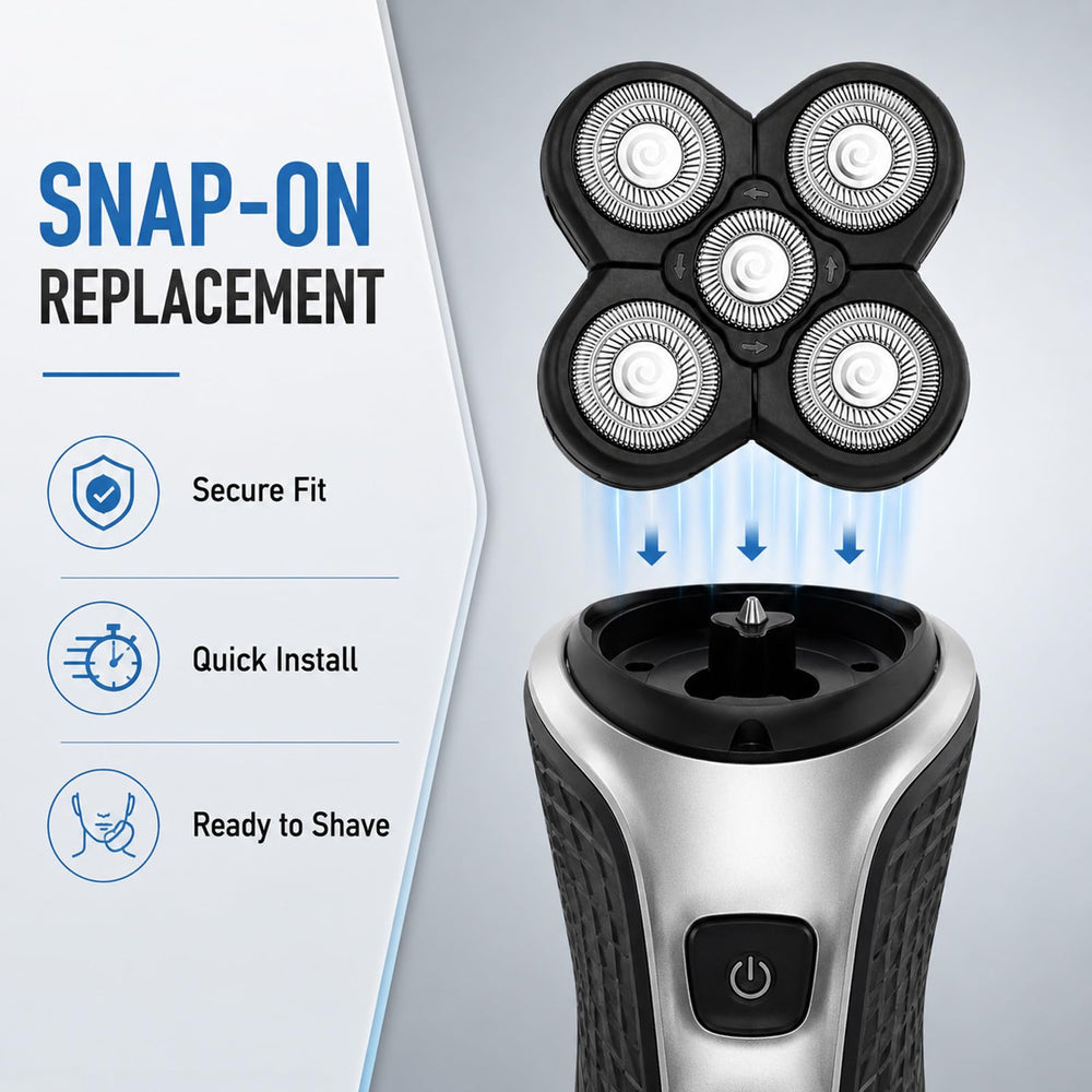 Tookie installed on razor head demonstrating quick snap-on benefit