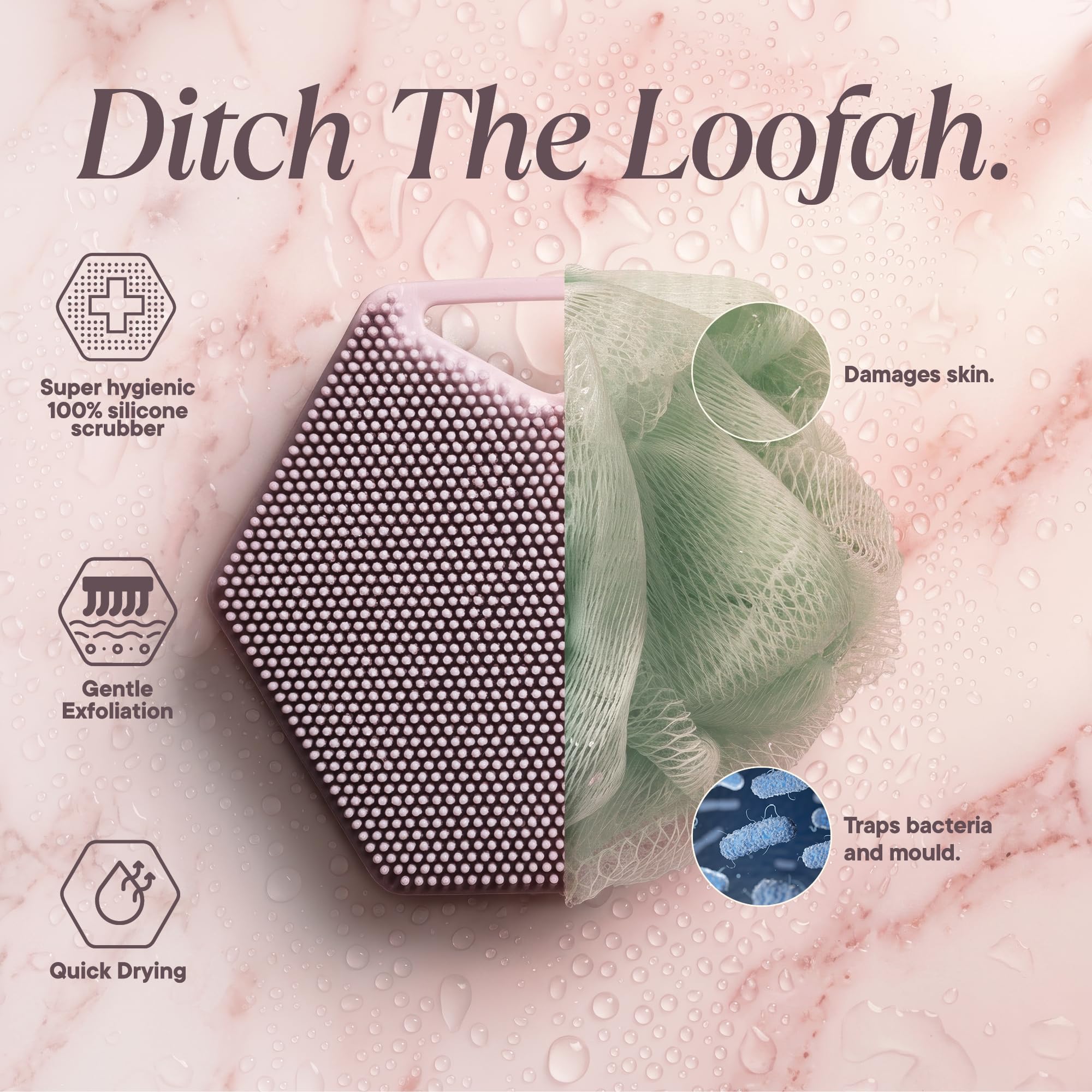 TOOLETRIES back with hanging loop for quick drying and hygiene