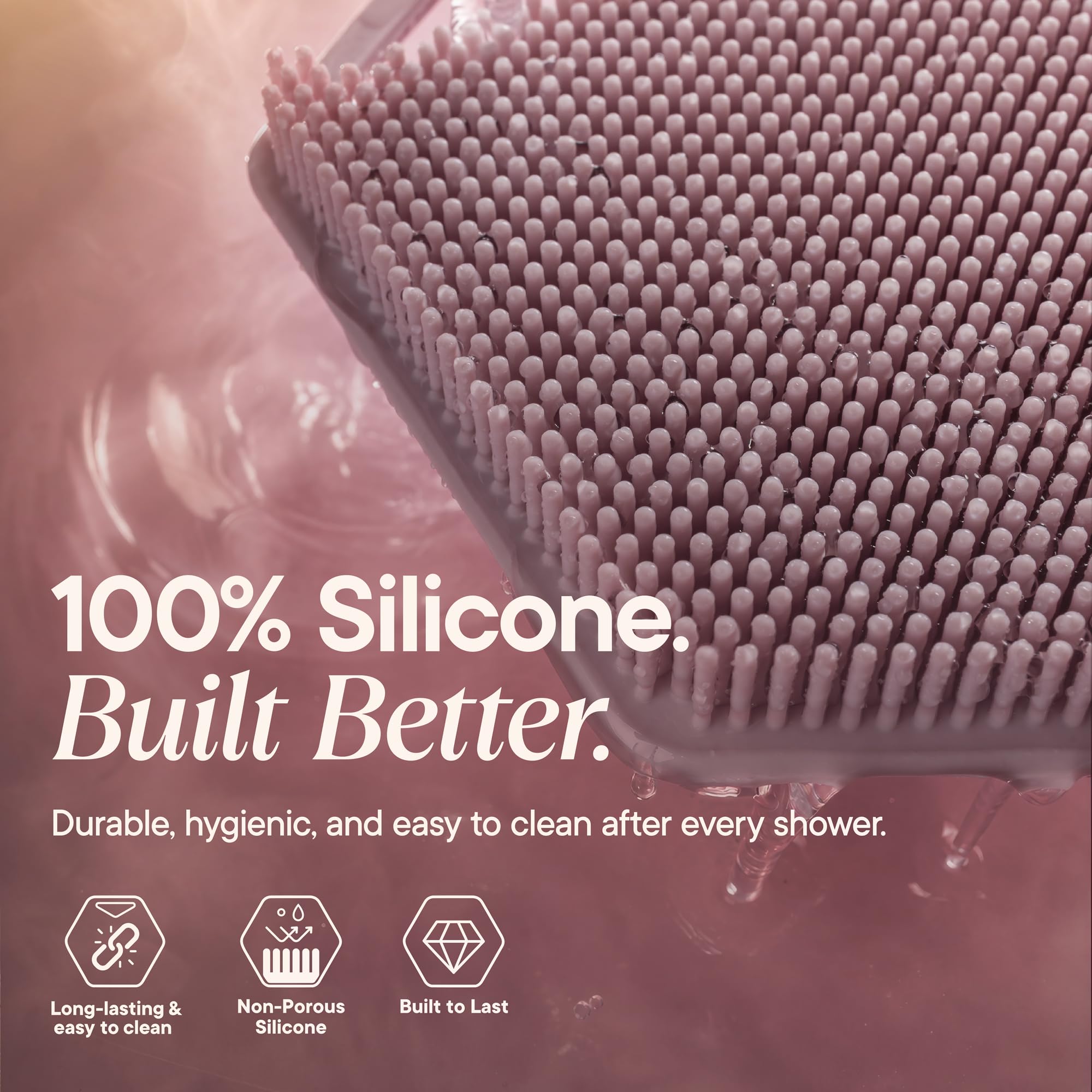 TOOLETRIES in shower scene demonstrating comfortable daily use