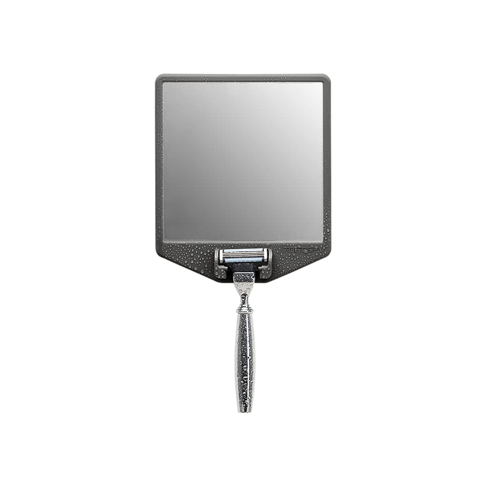 TOOLETRIES front view of The Joseph mirror showing compact charcoal design for organized showers