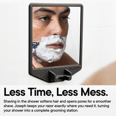 TOOLETRIES detailed shot of silicone razor holder with safety ridges for secure storage