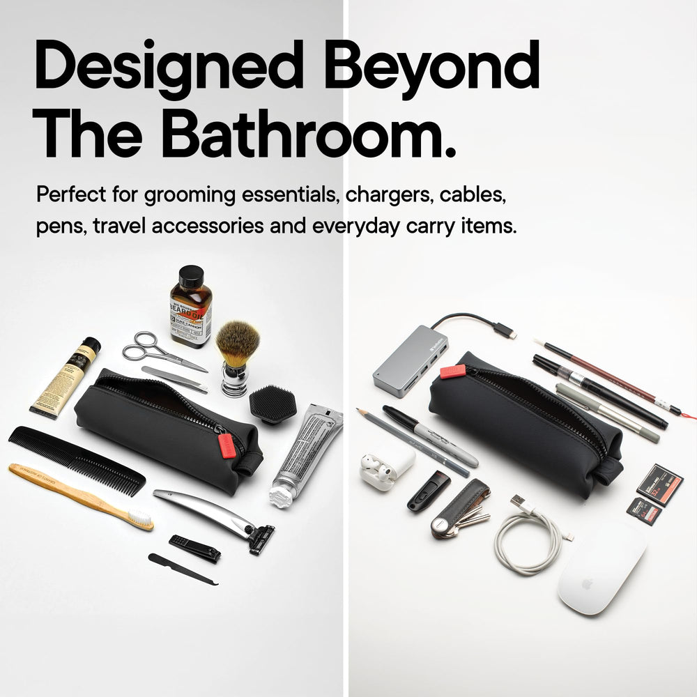 TOOLETRIES Koby Mini on bathroom counter styled in everyday grooming setting