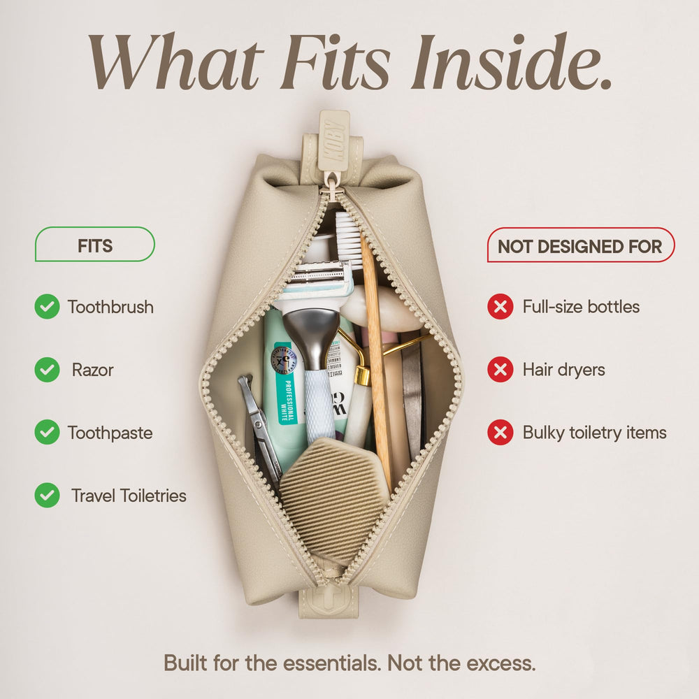 TOOLETRIES heavy-duty zipper detail on Koby Mini benefit: reliable everyday use and travel