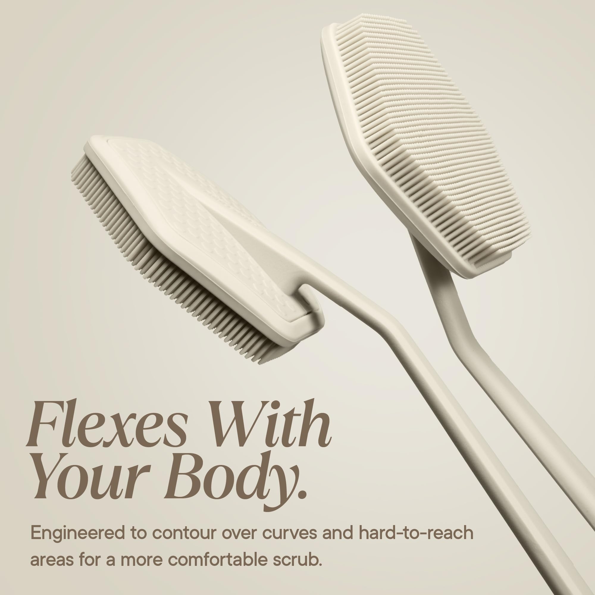 TOOLETRIES long handle grip detail demonstrating ergonomic control and comfortable use