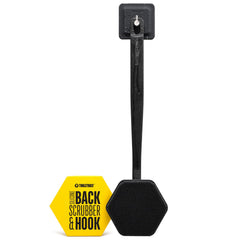 TOOLETRIES front view of charcoal silicone back scrubber shows full coverage benefits