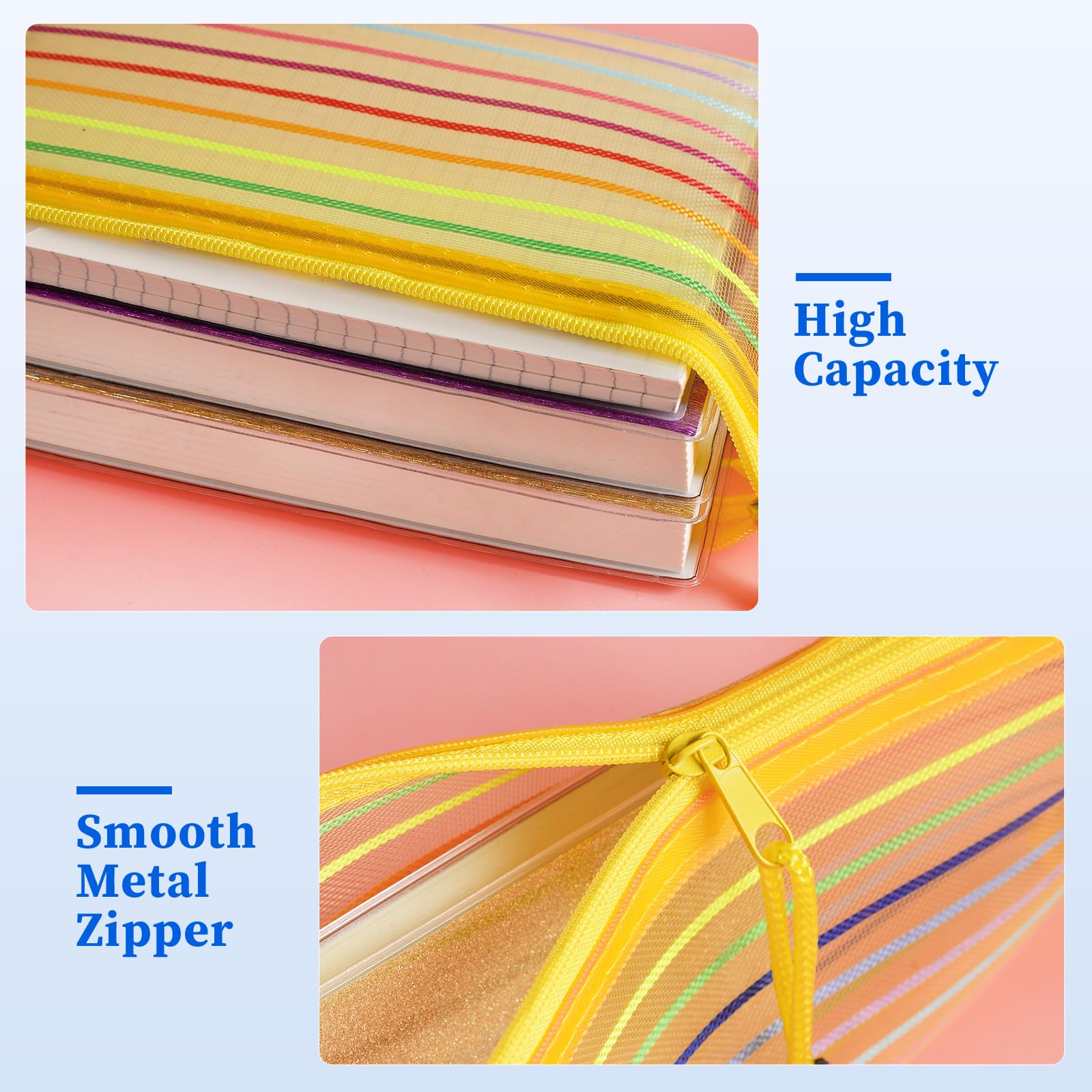 TooyBing colorful pouches laid out showing ten-color organization option