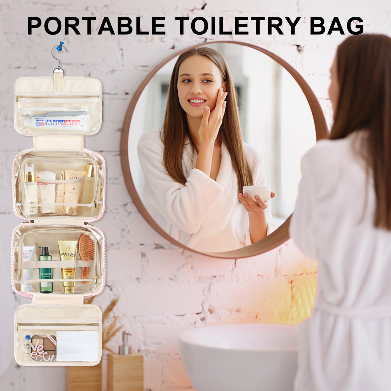 TOPEAST swivel hook hung in bathroom saves countertop space effectively