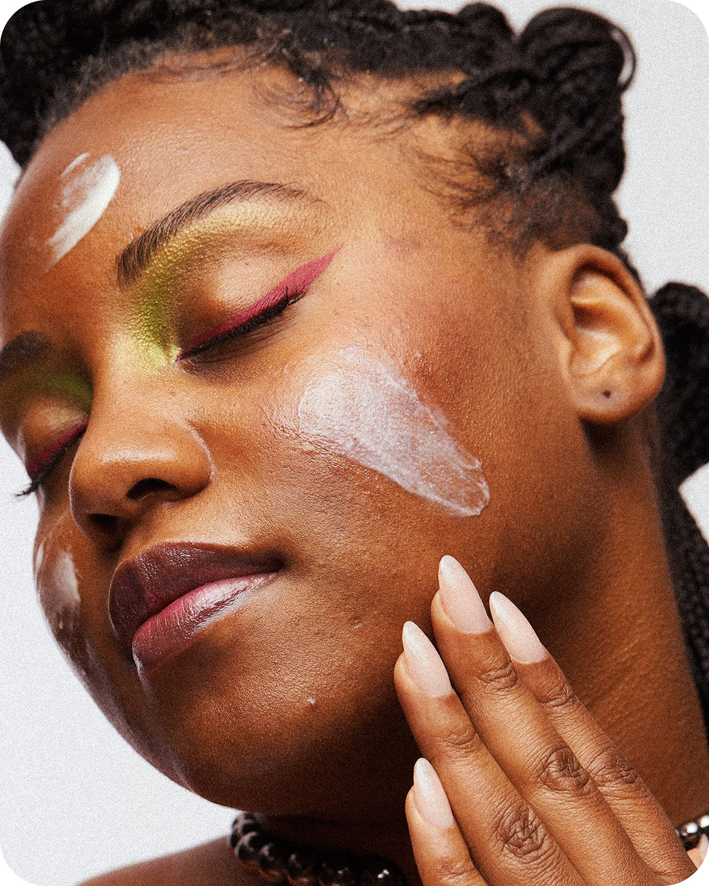 Topicals faded application on cheek showing gentle layering for spot treatment