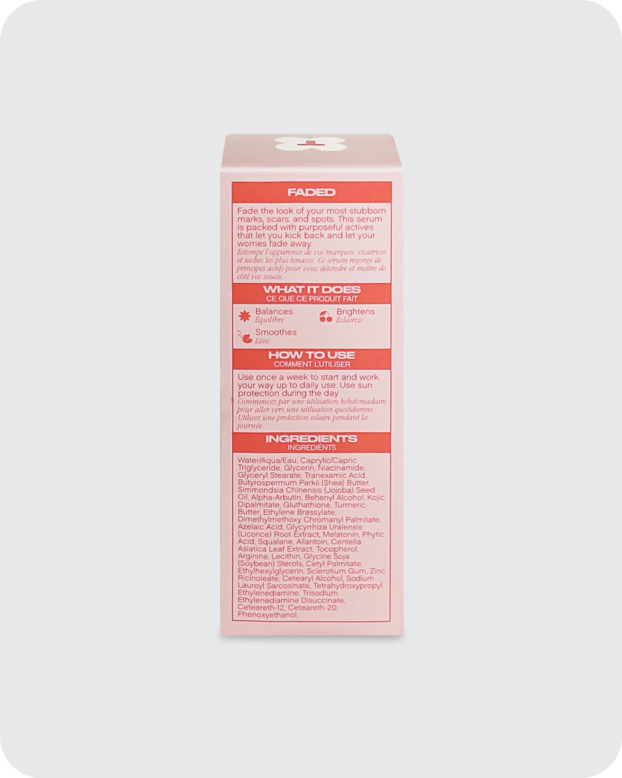 Topicals faded dropper dispensing serum showing controlled application and dosage