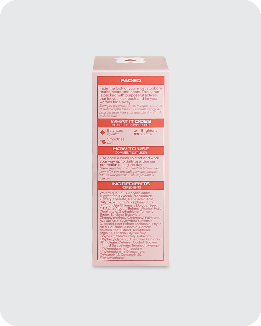 Topicals faded dropper dispensing serum showing controlled application and dosage