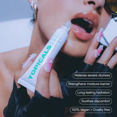 Topicals slick salve mint open tube showing smooth sheer balm texture