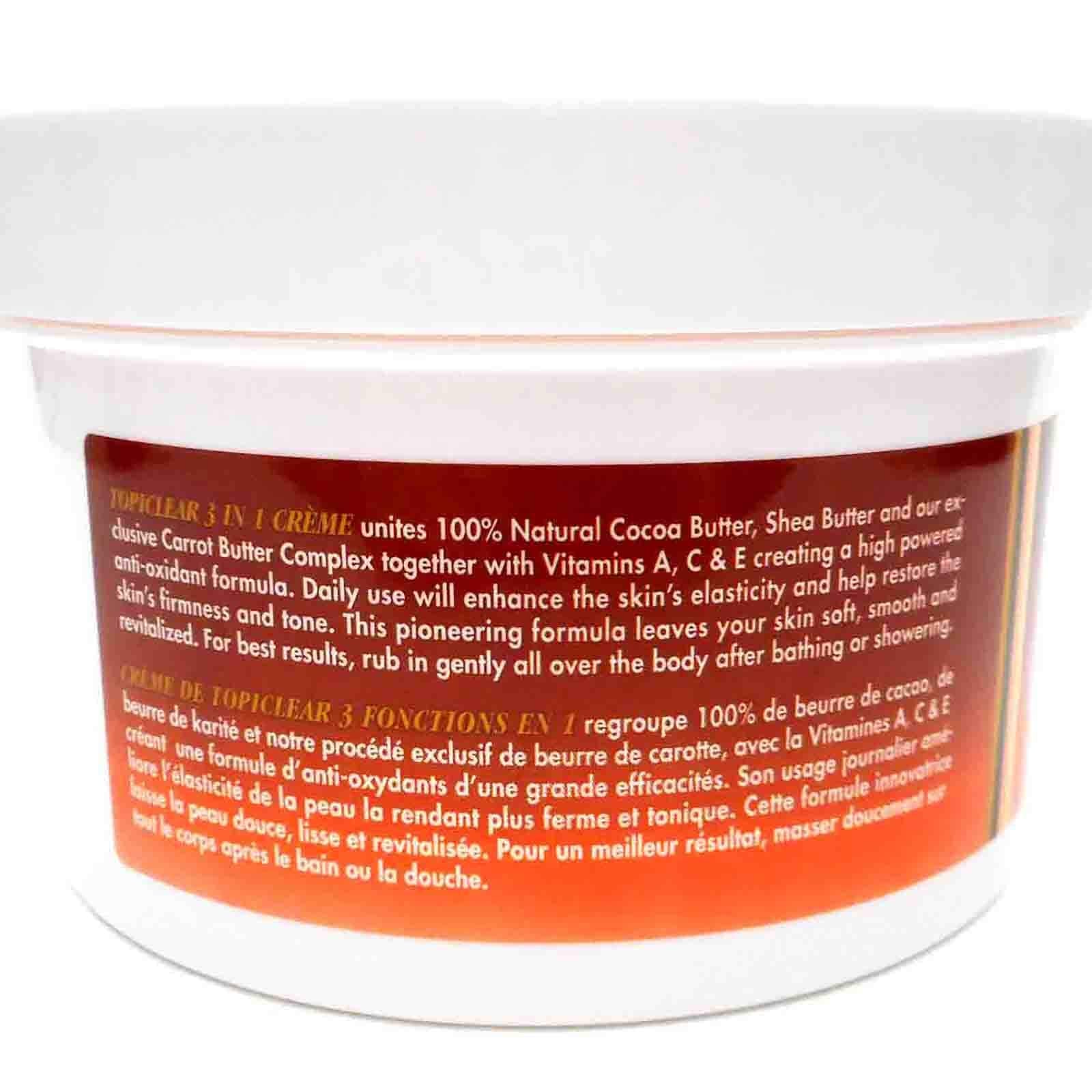 Topiclear creamy texture close-up highlighting rich butter blend for smooth skin