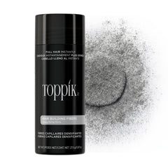 Toppik front packaging in gray showing product size and brand