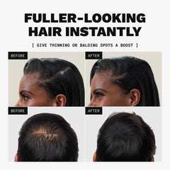 Close-up of Toppik gray keratin fiber texture for natural coverage