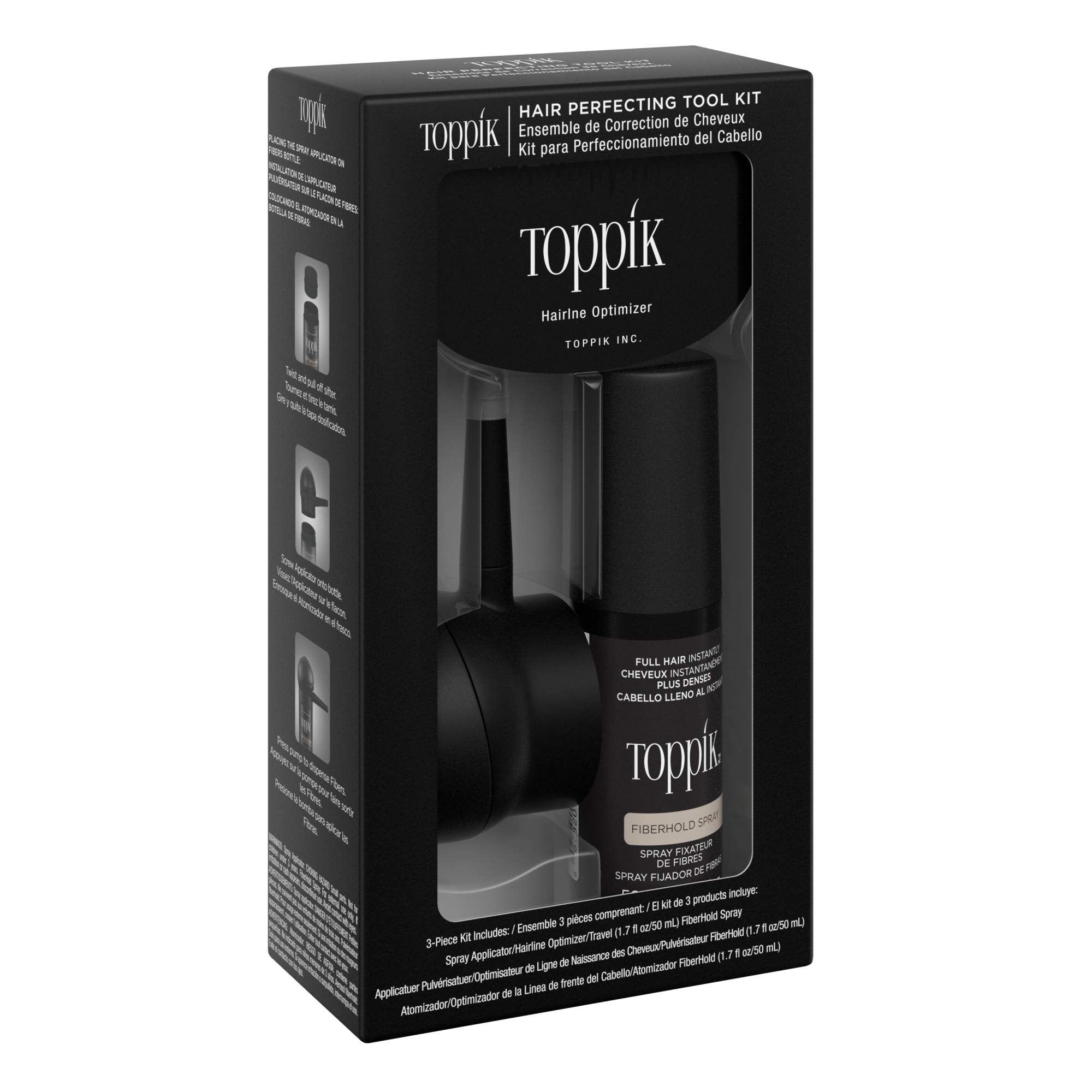 Toppik hairline optimizer close-up showing bristles for precise blending benefit
