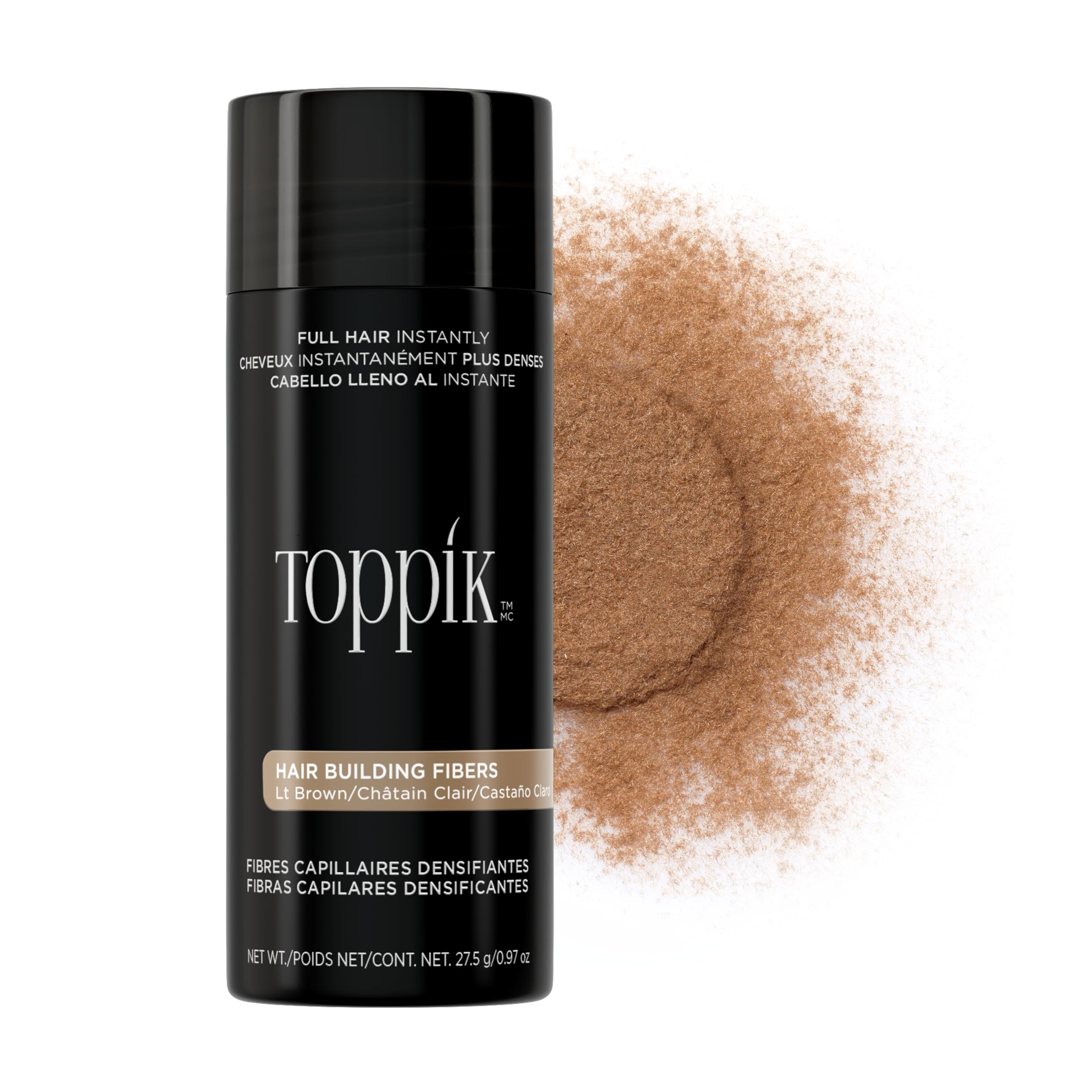 TOPPIK front packaging showing Light Brown 27.5g for instant coverage