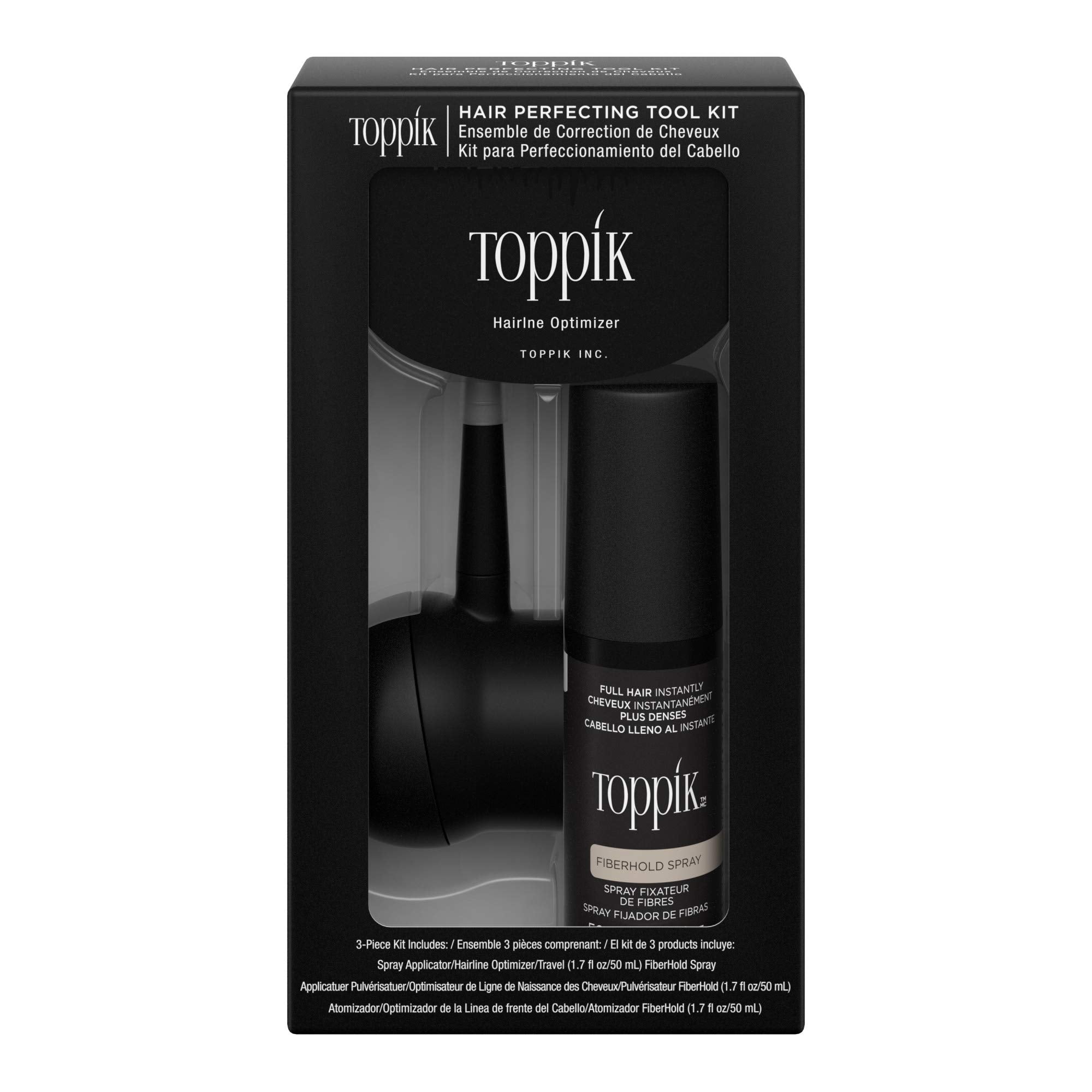 Toppik toolkit front packaging showing components and compact size benefit