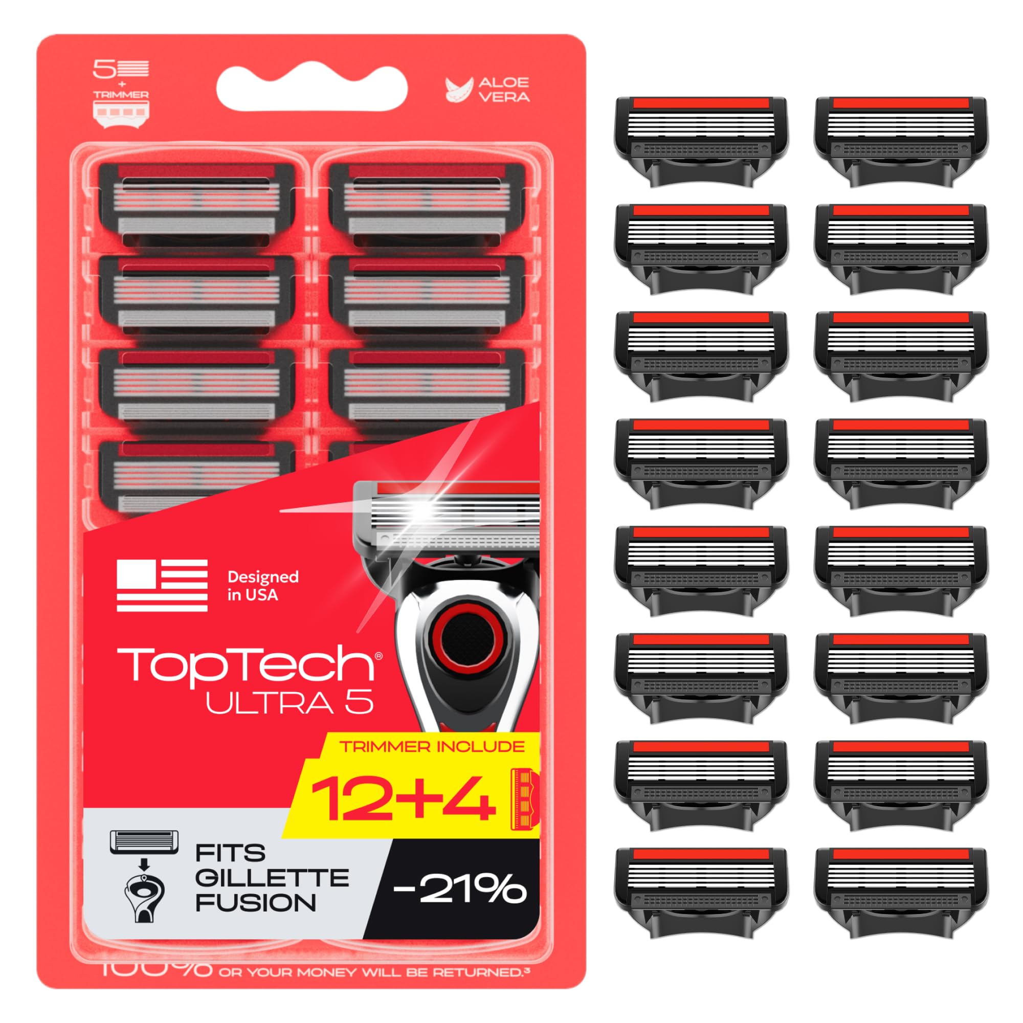 TopTech front packaging showing cartridges and clear compatibility benefits