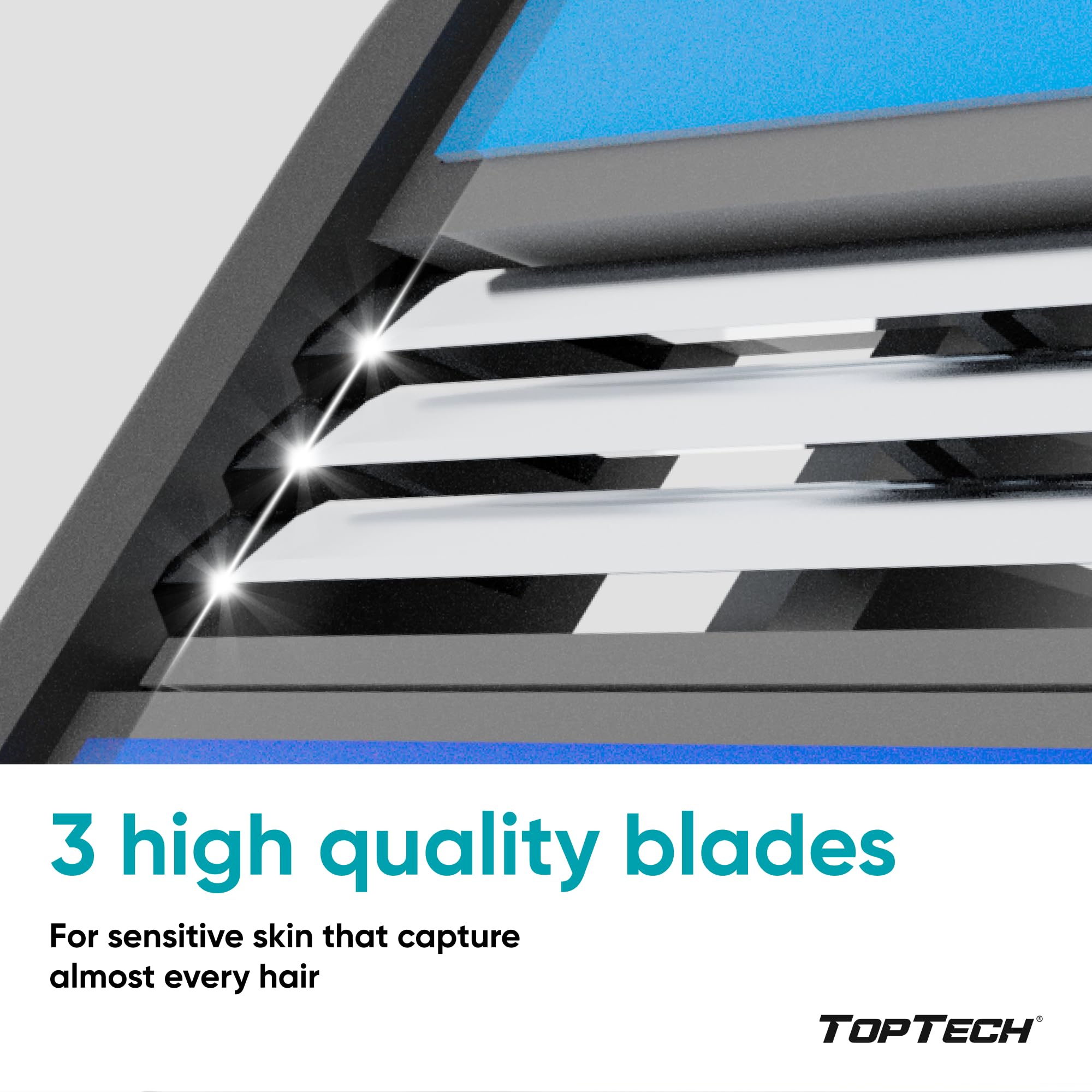 Toptech cartridge side profile showing easy-glide cartridge channels