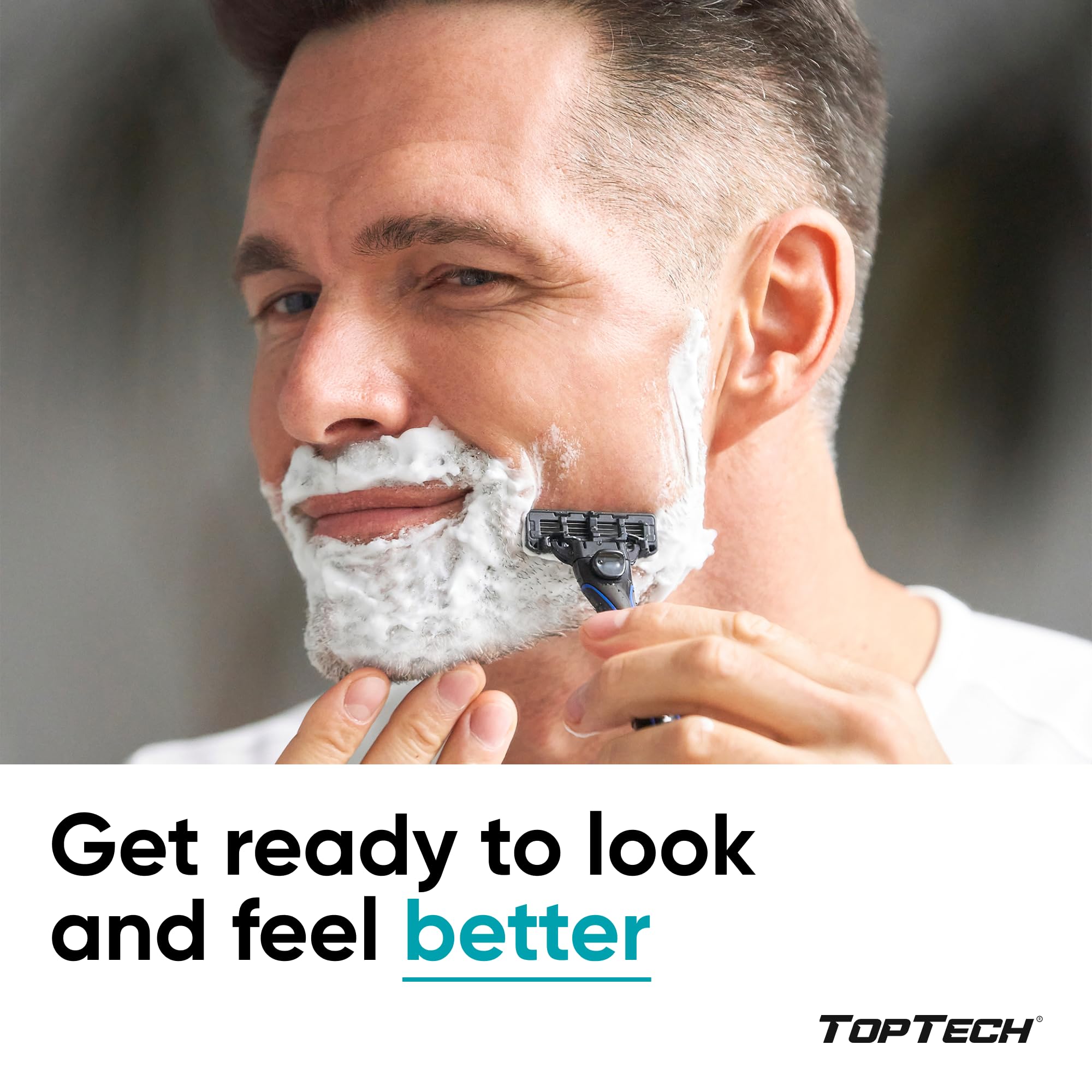 Toptech close-up of three sharp blades highlighting precise cutting