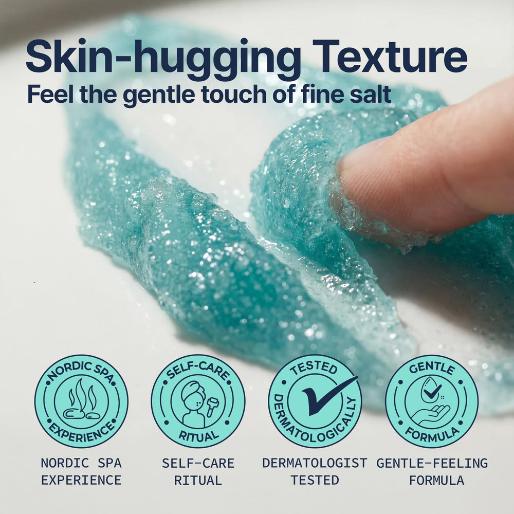 Torhop rinsing under shower showing easy removal and refreshed skin