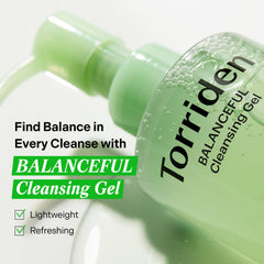 Close-up gel texture of Torriden cleanser illustrating lightweight, hydrating feel
