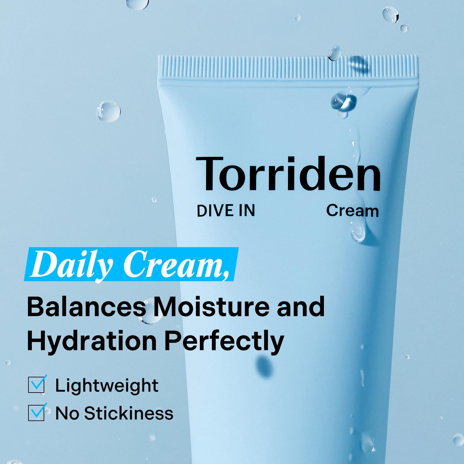 Torriden product dispensed on fingertip showing easy application benefit