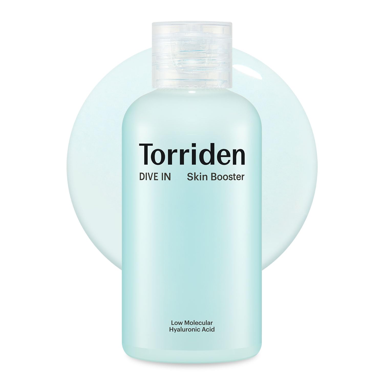 Torriden bottle front view showing clean design and product benefits