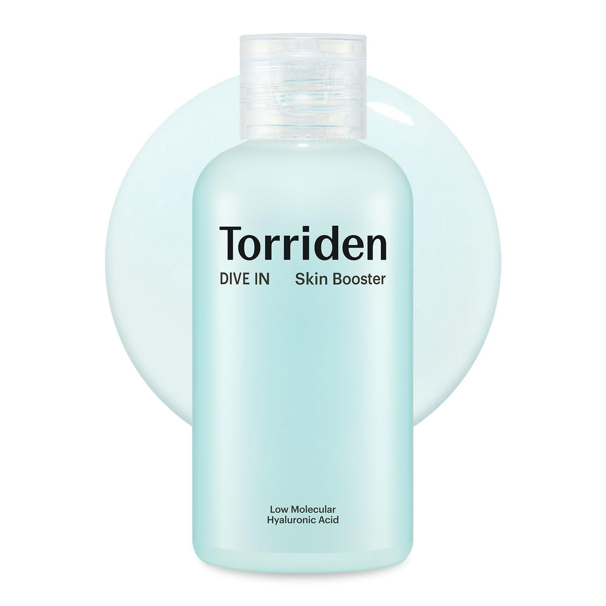 Torriden bottle front view showing clean design and product benefits