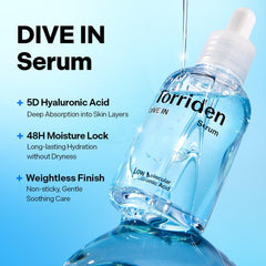 Torriden serum texture drop demonstrating lightweight watery hydration