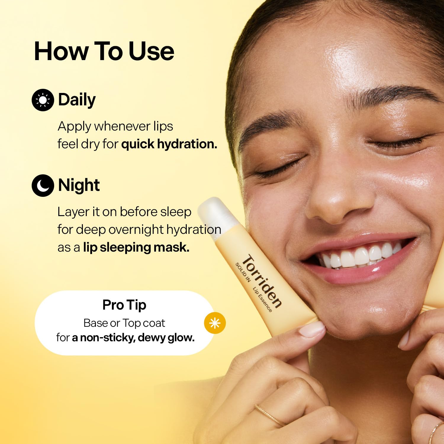 Torriden visible before and after lips showing smoother hydrated benefit