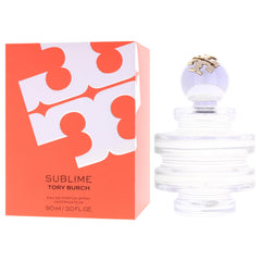 Tory Burch Sublime box packaging displaying brand and notes for gift-ready appeal