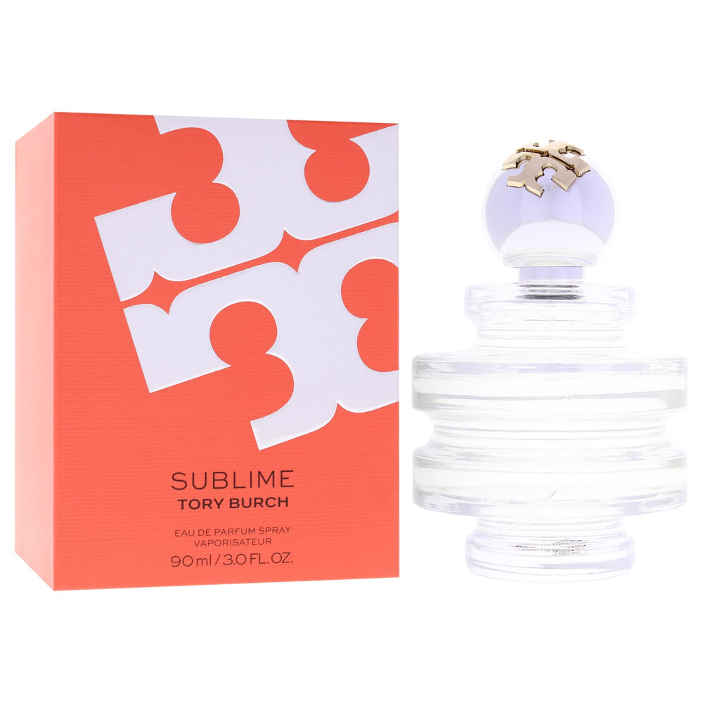 Tory Burch Sublime spray mist in use demonstrating even application and fine dispersion