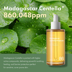 TOSOWOONG ingredient label close-up showing Madagascar Centella concentration benefit